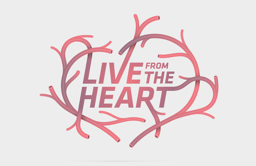 Live from the Heart logo with blood vessels forming heart shape